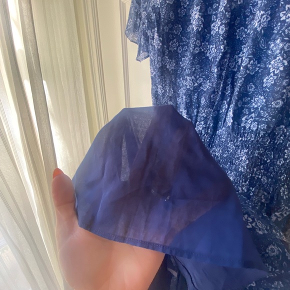 Parker Tessa Blue and White Floral Print Dress - Picture 4 of 8